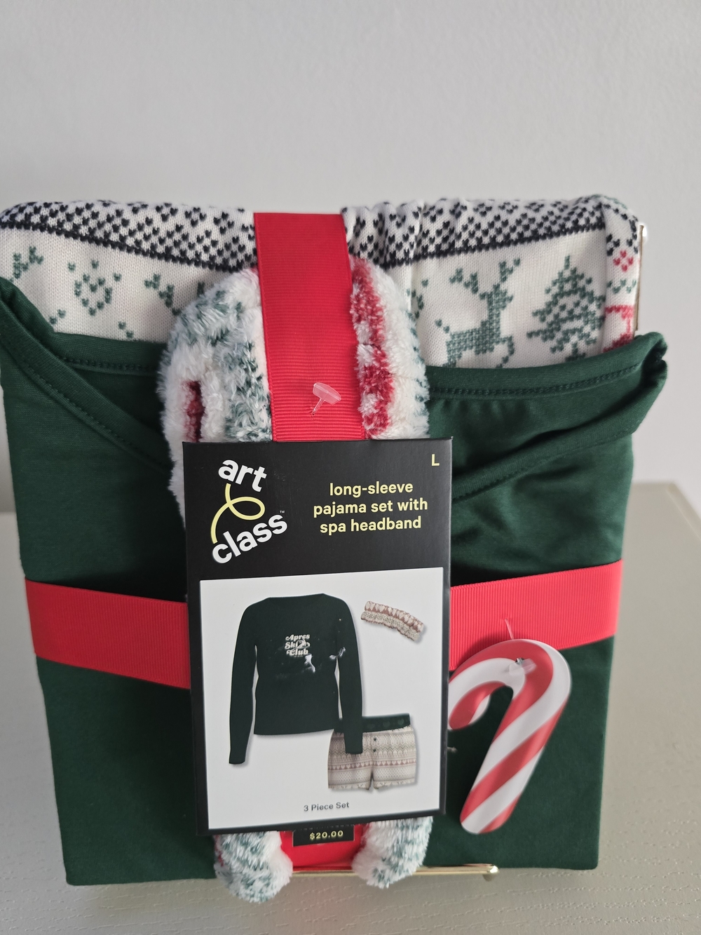 Art Class Girls Long Sleeve Pajama Set with Spa Headband